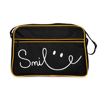 Smile Sourire Script Brush - Retro Bag - black/gold - Front