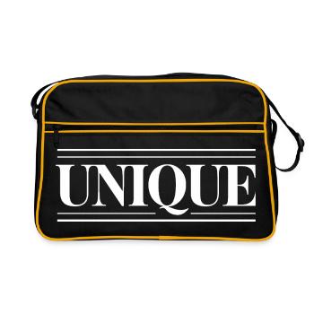 unique unique unique self-worth unique - Retro Bag - black/gold - Front