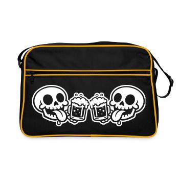 Bière de l’équipe Skeleton - Sac Retro - noir/or - Devant