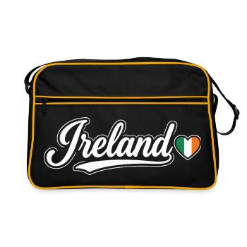 Scénario irlandais avec un cœur de drapeau Fan patriotique - Sac Retro - noir/or - Devant