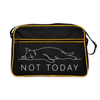 Chat dit pas aujourd’hui au bureau Chat à la maison Chat au bureau - Sac Retro - noir/or - Devant