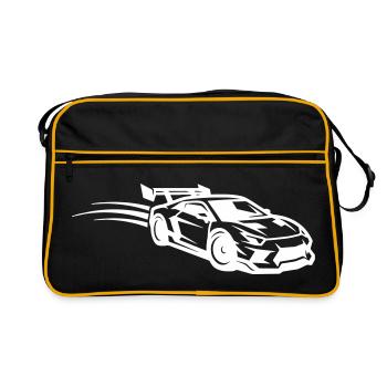 Voiture de sport symbole Kmh Car - Sac Retro - noir/or - Devant