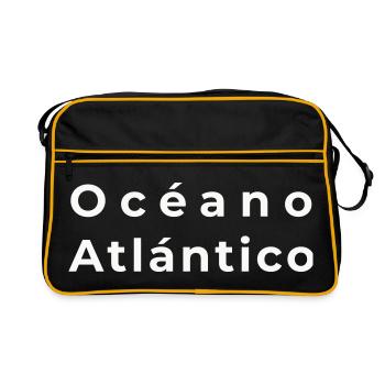Océan Atlantique Typographie Marine - Sac Retro - noir/or - Devant