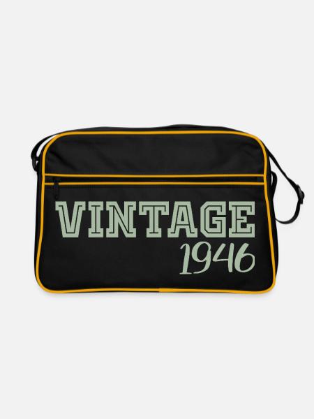 80 Years 1946 Vintage Retro Birthday Gift - Retro Bag - black/gold - Front