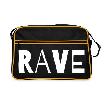 Rave typographic music design - Retro Bag - black/gold - Front