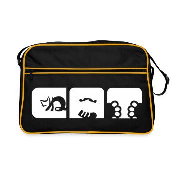 Le chat et les Japonais - Sac Retro - noir/or - Devant