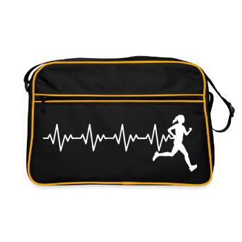 Je cours pour me sentir libre et fort pour courir - Sac Retro - noir/or - Devant