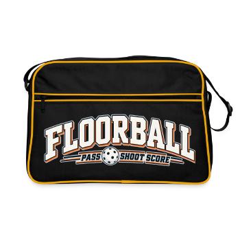 Floorball Pass Schuss Score - Retro Tasche - Schwarz/Gold - Vorne