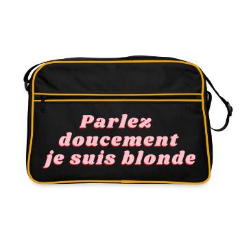 parlez doucement je suis blonde - Sac Retro - noir/or - Devant