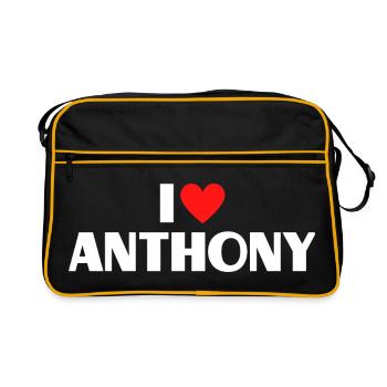 J'adore Anthony Red Heart, fan du nom romantique - Sac Retro - noir/or - Devant