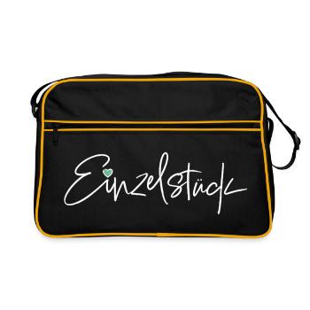 Unique piece – Stylish slogan motif for unique pieces - Retro Bag - black/gold - Front