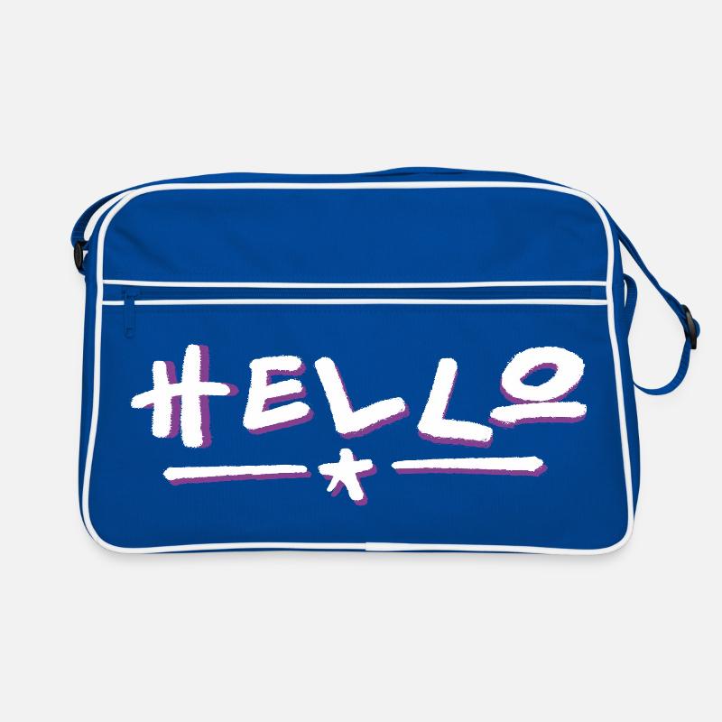 Lettrage Hello avec dégradé de couleurs Sac Retro