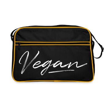 Vegan Lettering Handwriting - Retro Bag - black/gold - Front