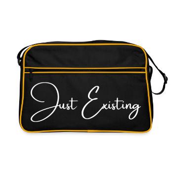 Just Existing | Greysoul Thoughts - Retro Bag - black/gold - Front