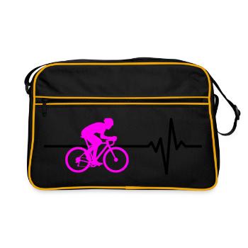 VÉLO DE ROUTE VÉLO BATTEMENT DE CŒUR VÉLO ROSE - Sac Retro - noir/or - Devant