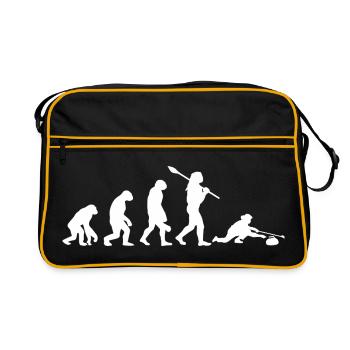 Entwicklung des Curling-Witzes und Wintersportkunst - Retro Tasche - Schwarz/Gold - Vorne