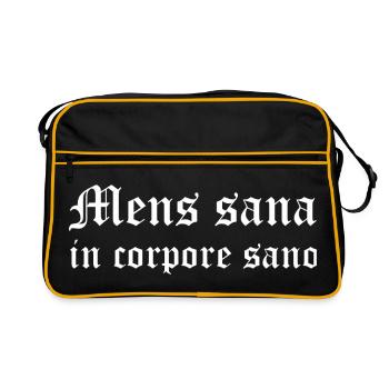 Mens sana in corpore sano - Retro Bag - black/gold - Front