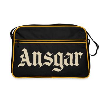 Ansgar Gothic Font Design - Retro Bag - black/gold - Front