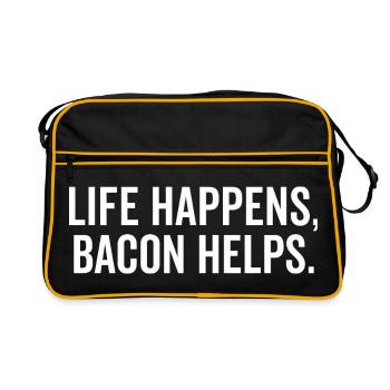 La vie arrive, le bacon aide - Sac Retro - noir/or - Devant