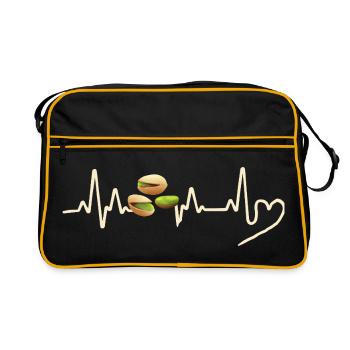 Pistazien Herzschlag Pistachio Heartbeat - Retro Bag - black/gold - Front