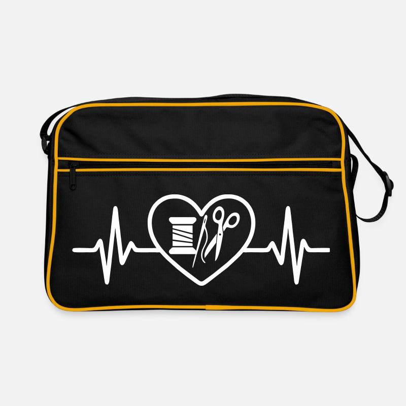 Nähgarnille Nadel Schere Herz Retro Tasche