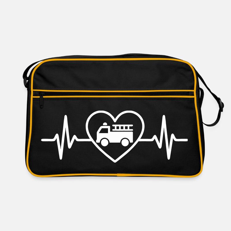 Feuerwehrfahrzeug Herz Retro Tasche
