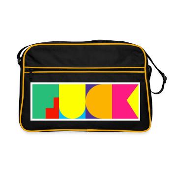Funny Pop Art F-Word - Retro Bag - black/gold - Front