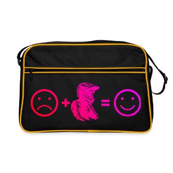 Motocross motif with recognition value - Retro Bag - black/gold - Front