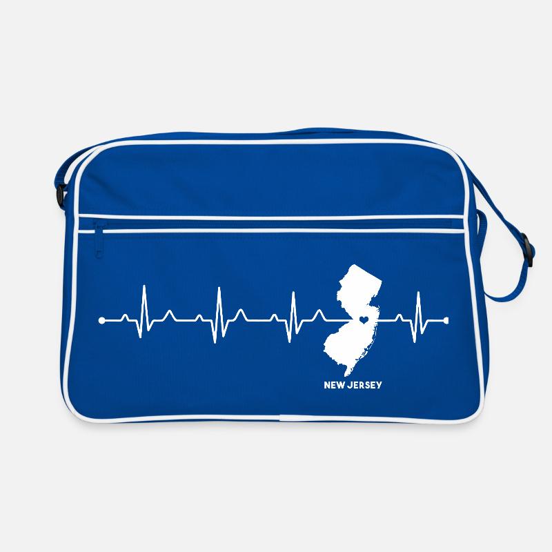 New Jersey State Map Heart Home Pride Retro Bag