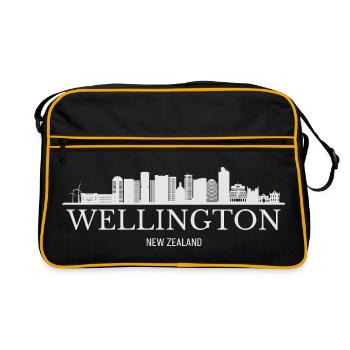 Wellington Nouvelle-Zélande, Skyline de Wellington - Sac Retro - noir/or - Devant
