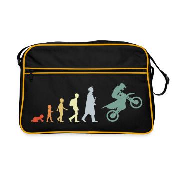 De l’enfant à l’évolution du pilote de motocross - Sac Retro - noir/or - Devant