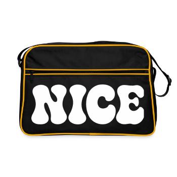 Schöne weiße Bouffante-Typografie - Retro Tasche - Schwarz/Gold - Vorne