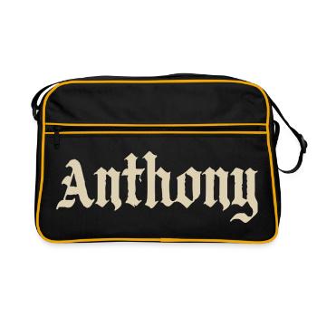 Anthony - Retro Tasche - Schwarz/Gold - Vorne