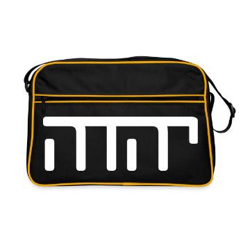 JHWH Strang Weiß - Retro Tasche - Schwarz/Gold - Vorne
