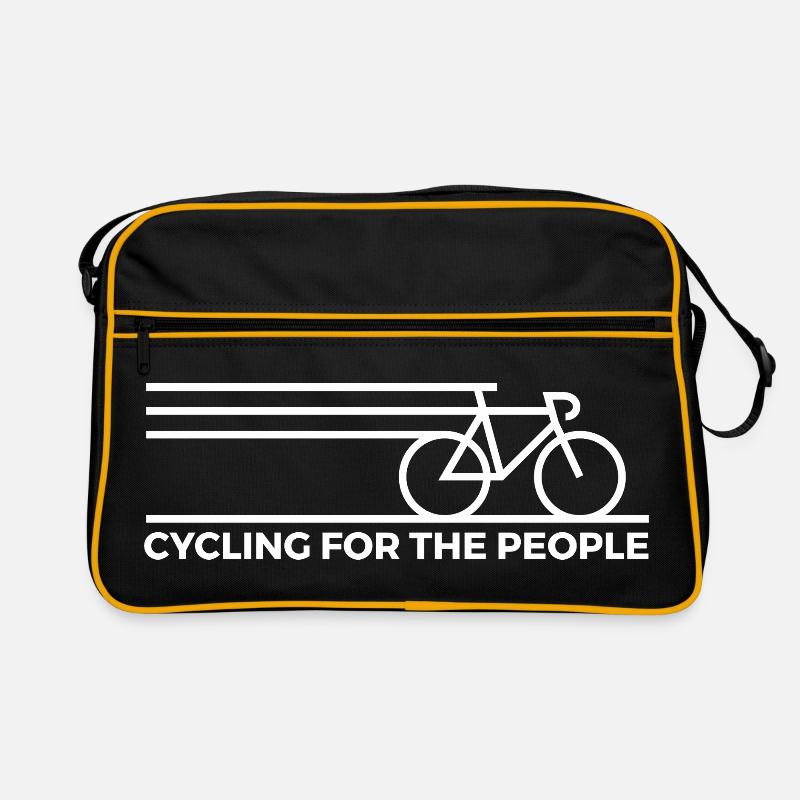 Dynamic Bicycle Line Art Design Retro Bag
