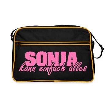Frau Sonja - Retro Tasche - Schwarz/Gold - Vorne