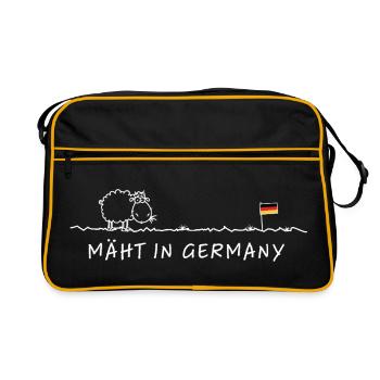 Tondre en Allemagne – Made in Germany Sheep Pun - Sac Retro - noir/or - Devant