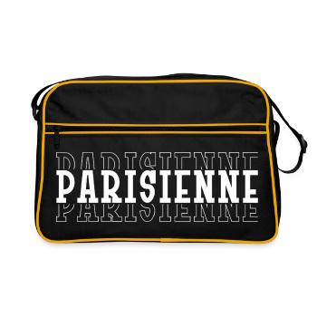 Parisienne en Lettres Blanches - Sac Retro - noir/or - Devant
