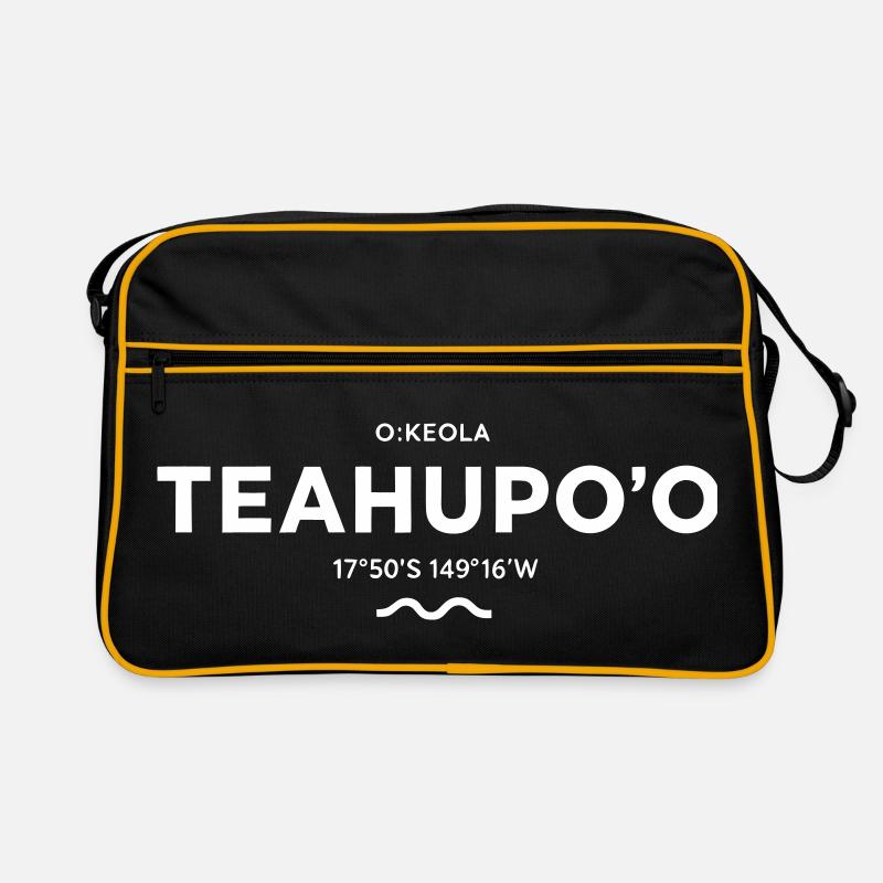 Teahupo'o Wave and Coordinates Tee - Retro Bag - black/gold