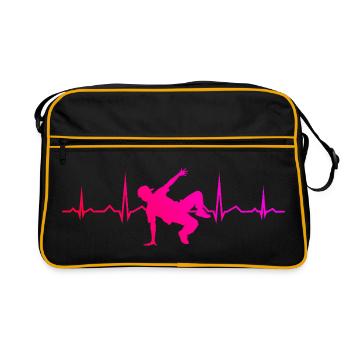 Idée cadeau pour un breakdancer avec breakdance - Sac Retro - noir/or - Devant