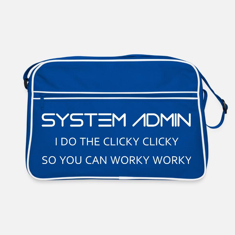 System Admin do clicky clicky in white Retro Bag