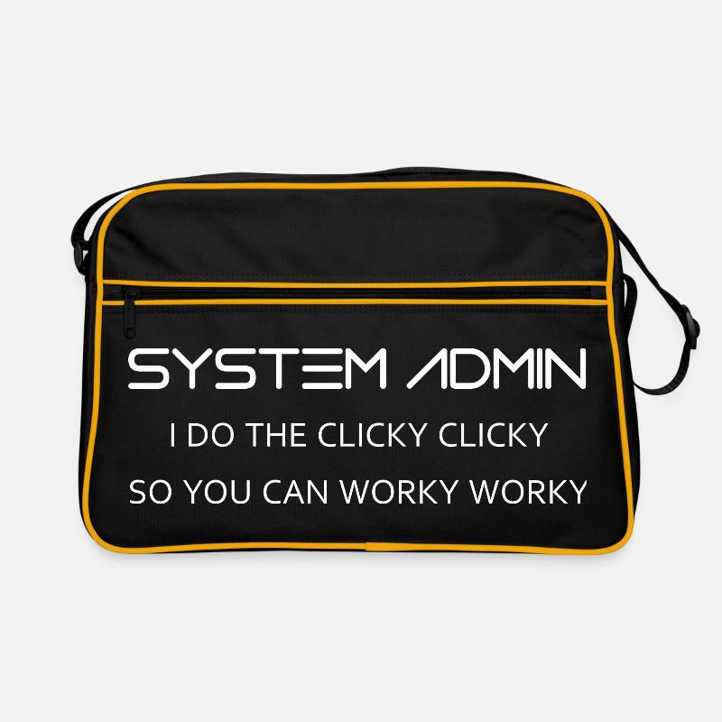 Systemadministrator machen klicky klicky in weiß - Retro Tasche - Schwarz/Gold