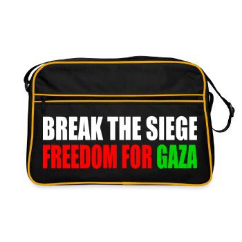 break the siege freedom for gaza - Retro Bag - black/gold - Front