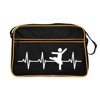 Cardiogramme de danseuse de ballet - Sac Retro - noir/or - Devant