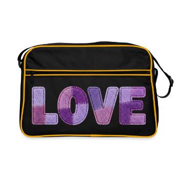 Patchwork Love – Trend Print - Retro Bag - black/gold - Front