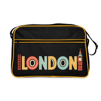 Multicoloured retro London - Retro Bag - black/gold - Front
