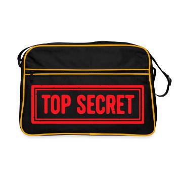 Top Secret Grunge Rubber Stamp Vintage Seal Design - Retro Bag - black/gold - Front