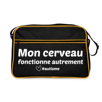 mon cerveau fonctionne autrement - Sac Retro - noir/or - Devant