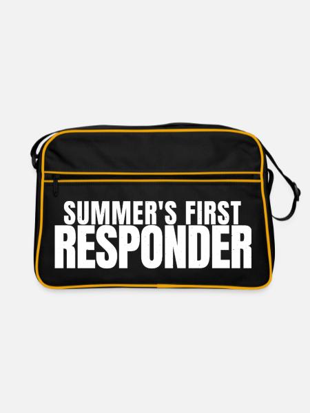 Rettungsschwimmer Pool Schwimmbad Lustig Sommer St - Retro Tasche - Schwarz/Gold