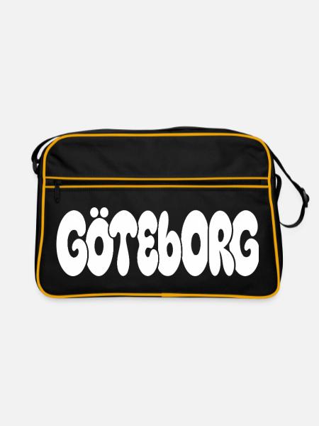 Göteborg Göteborg Retro Groovy Tippfehler Weiß - Retro Tasche - Schwarz/Gold